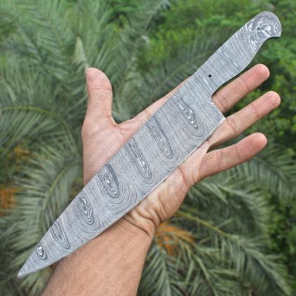 Damascus Chef Blank blade | Kitchen knife Blank blade | Fixed Blade Blank blade