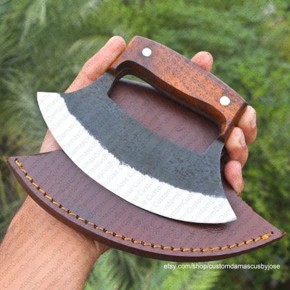 Handmade Ulu Knife with sheath | Alaskan Style knife | Kitchen Knife