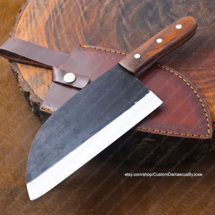 Hand Forged Syberian Style Cleaver knife with sheath | Stainless Steel Chopper knife